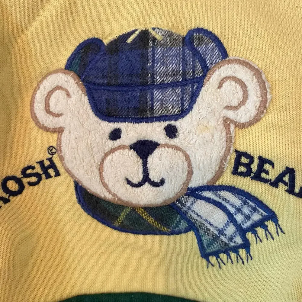 OshKosh Vintage 90s Green Yellow BearGosh Crewneck Sweatshirt Boys' 12 Month